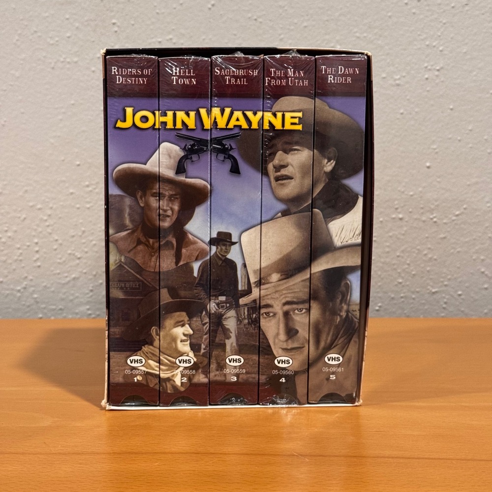 John Wayne VHS Movie Set 5 Pack Brown Collector Series Western Riders of Destiny